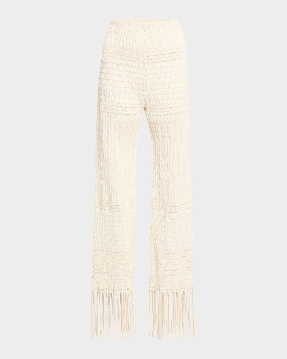 Miciel Woven Fringe Seersucker Pants